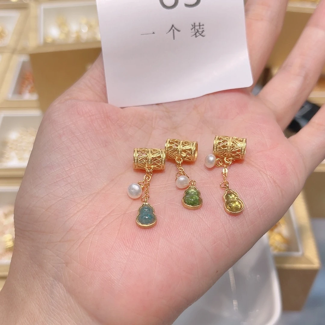 水晶珠宝半成品银S925镀金镶嵌65 。