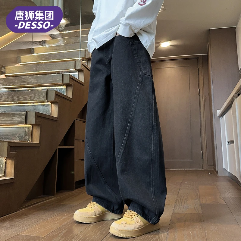 唐狮集团DESSO美式弯刀牛仔裤男士春季宽松直筒2025新款休闲裤子