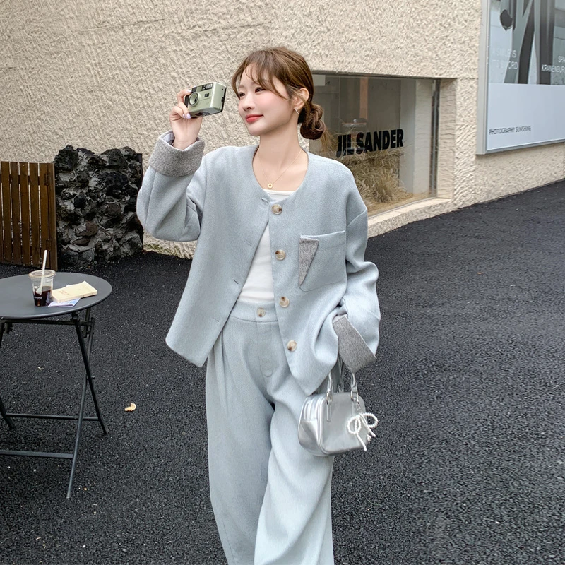小香风气质套装裤女2025早春新款韩系高级氛围感极简风穿搭两件套