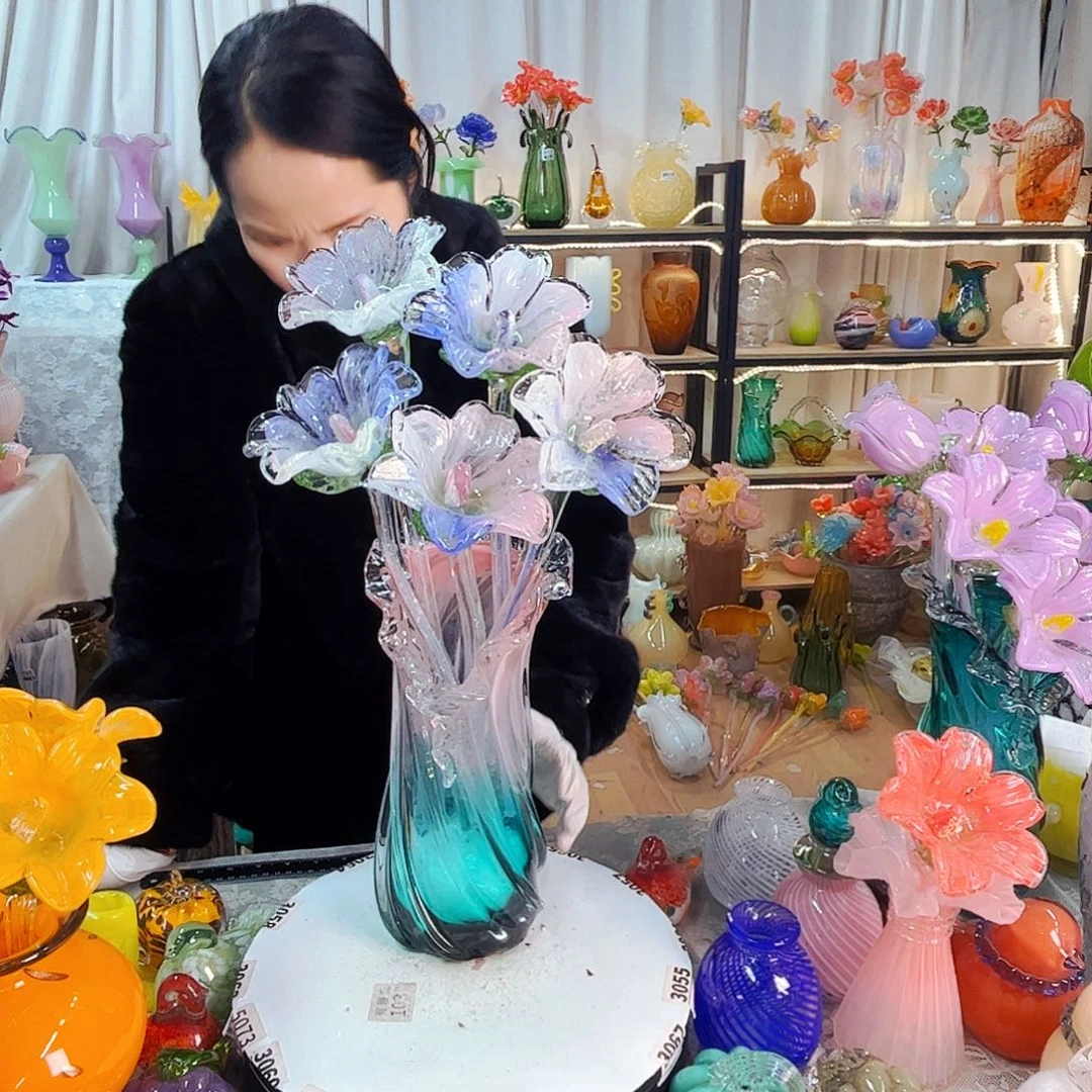 5花夜光1瓶家悦美居琉璃摆件