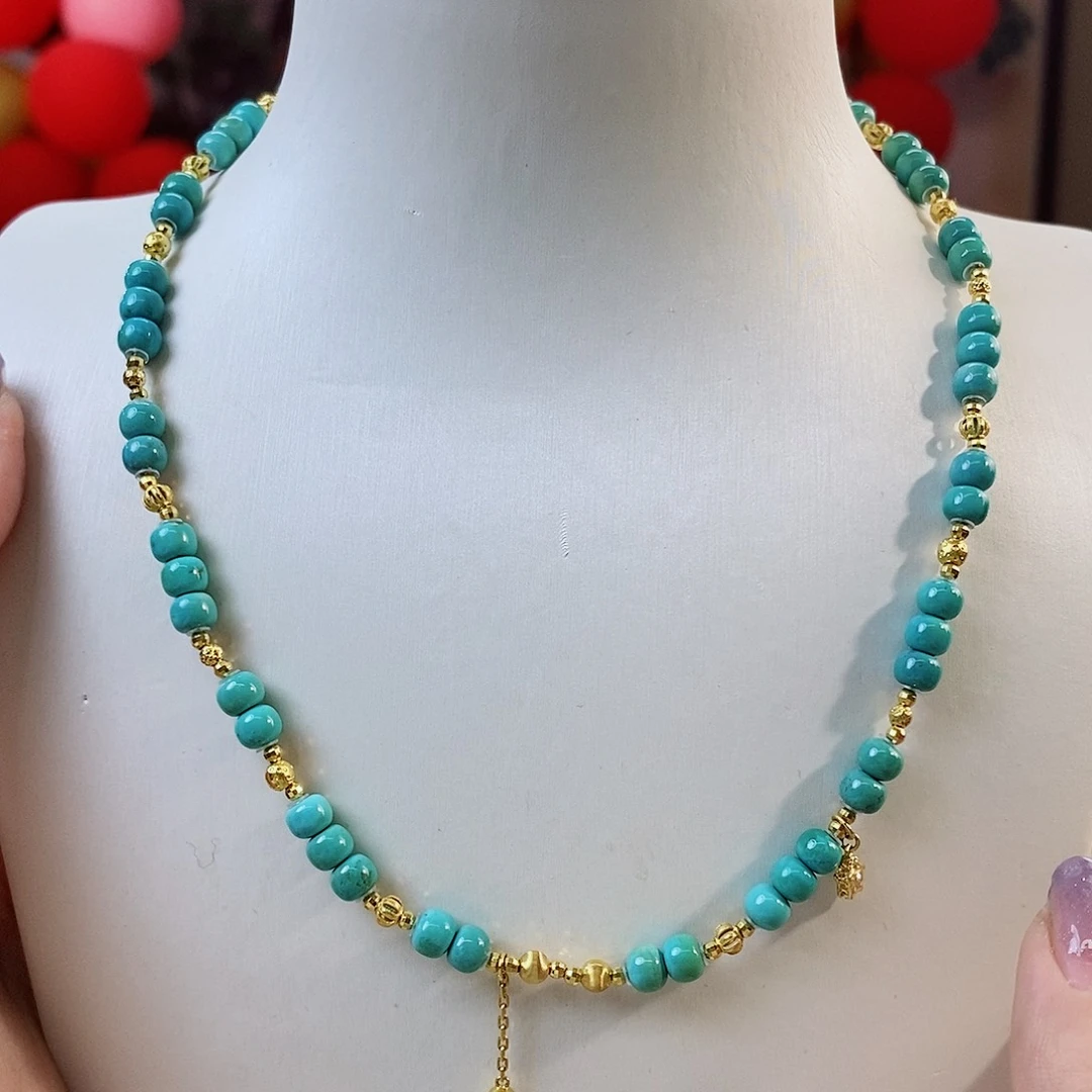 绿松石18K金镶嵌珠宝奇石