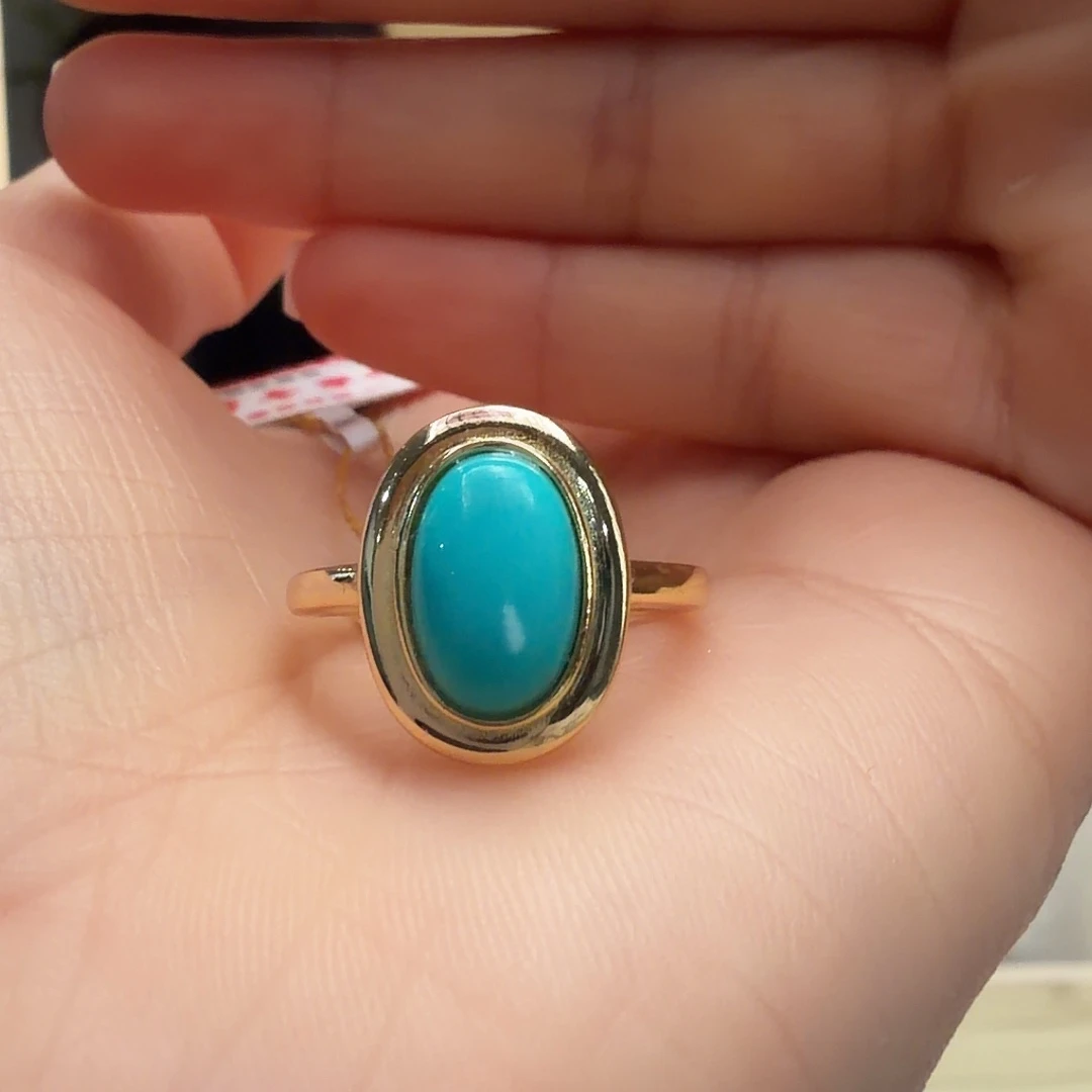 绿松石银S925镶嵌戒指