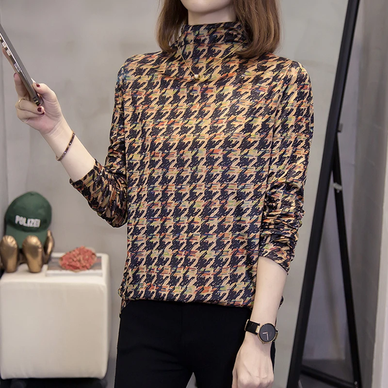 半高领T恤女2025秋冬新款大码女装显瘦洋气内搭长袖打底衫上衣