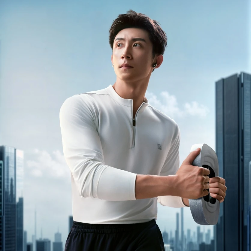 【黄景瑜同款】Fila/斐乐男士针织长袖T恤上衣休闲弹力A11M511214F