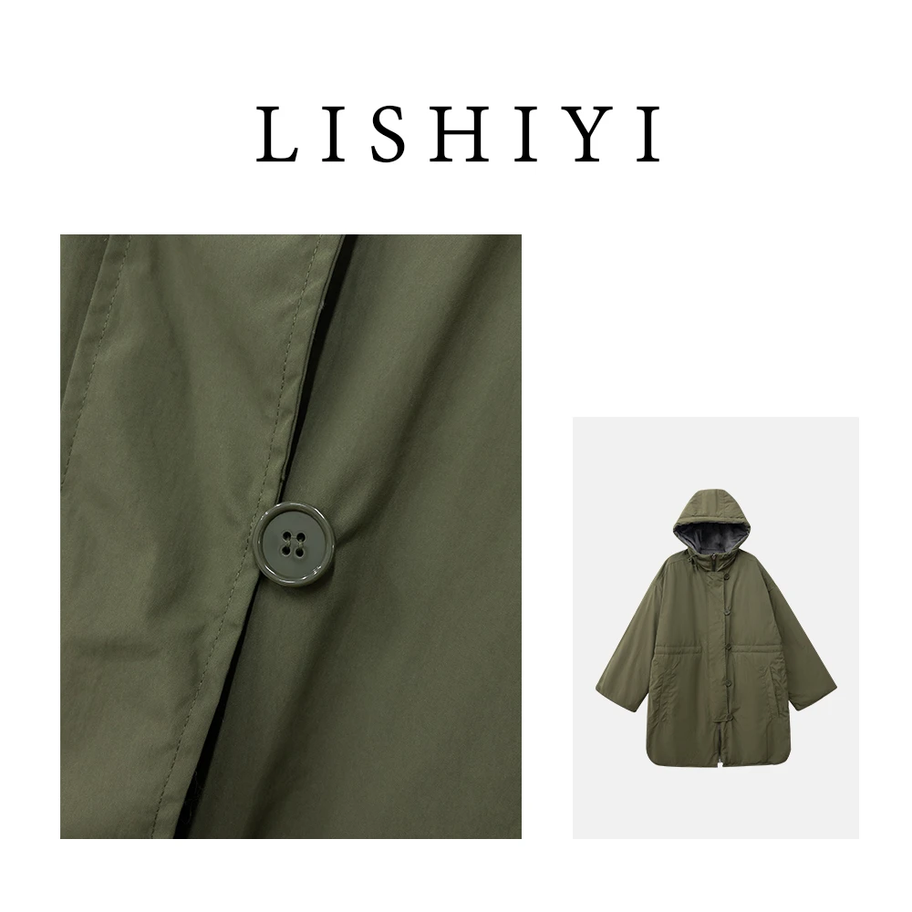 【李十一LISHIYI】90%白鸭绒——撞色两面穿羽绒棉服连帽外套6818