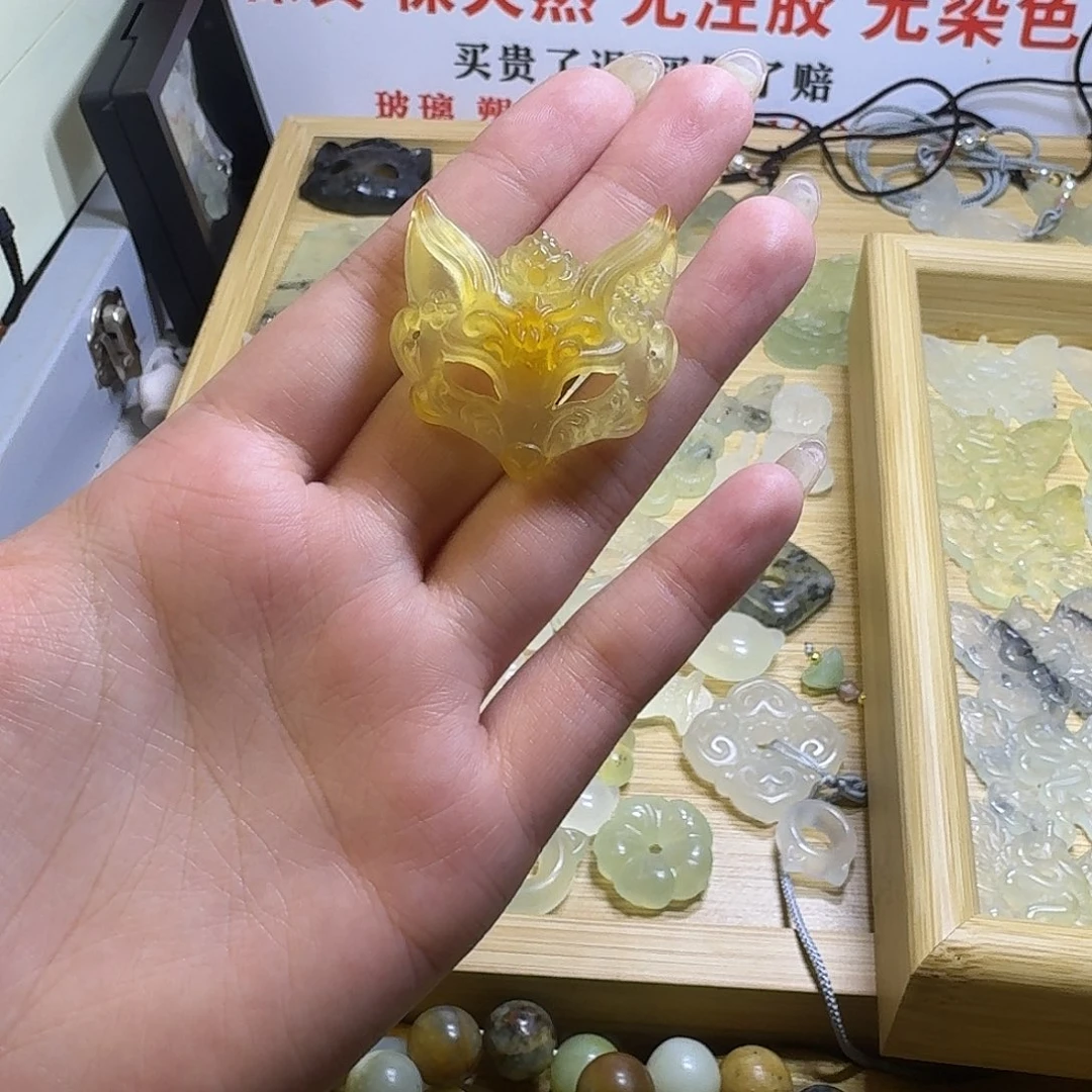 清***梦蛇纹石玉合金颈饰