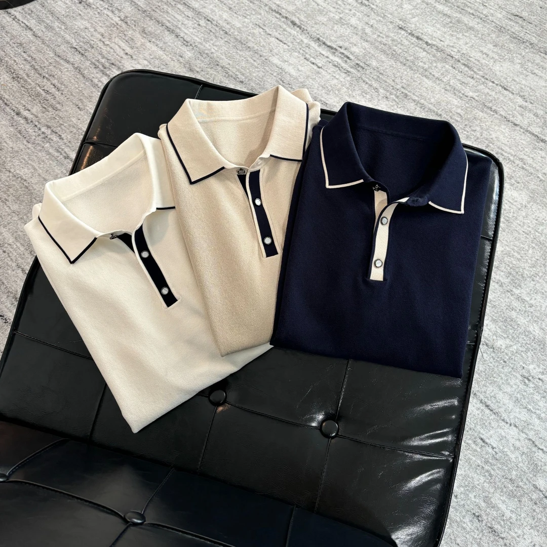 WERRKAMP【凌风】横机18针120S支长绒棉男士休闲百搭高奢POLO短袖