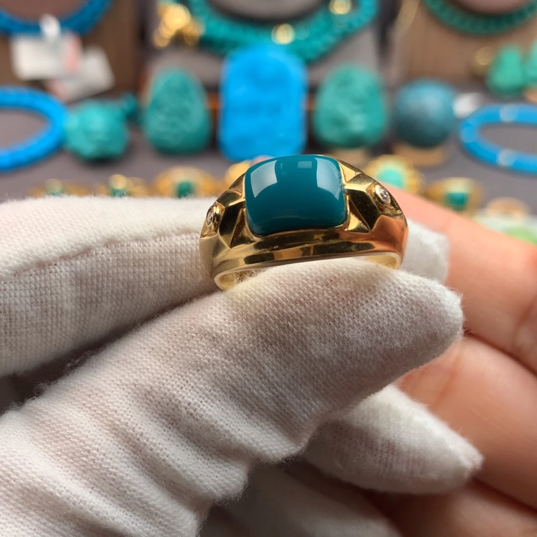 绿松石18K金镶嵌发饰