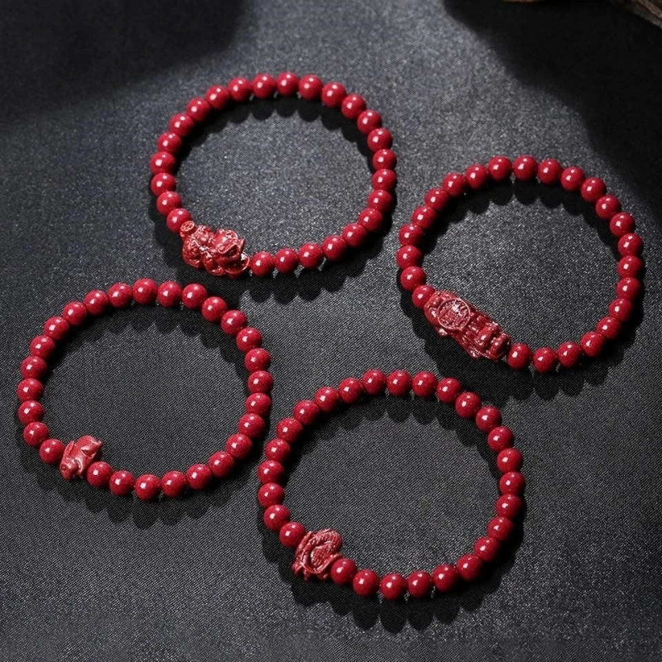 玉美 辰砂貔貅手串（E02）