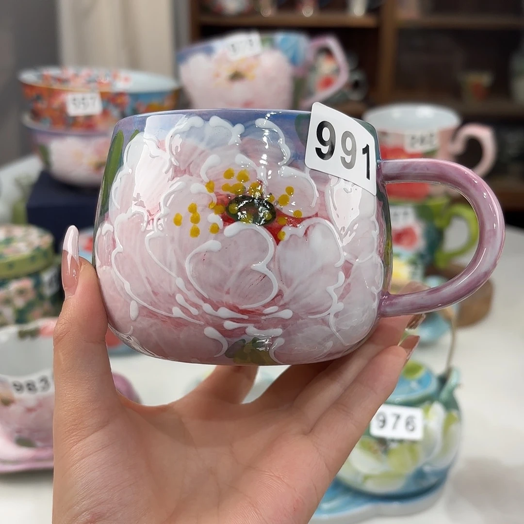 瓷片景德镇手绘高温釉下彩陶瓷茶具