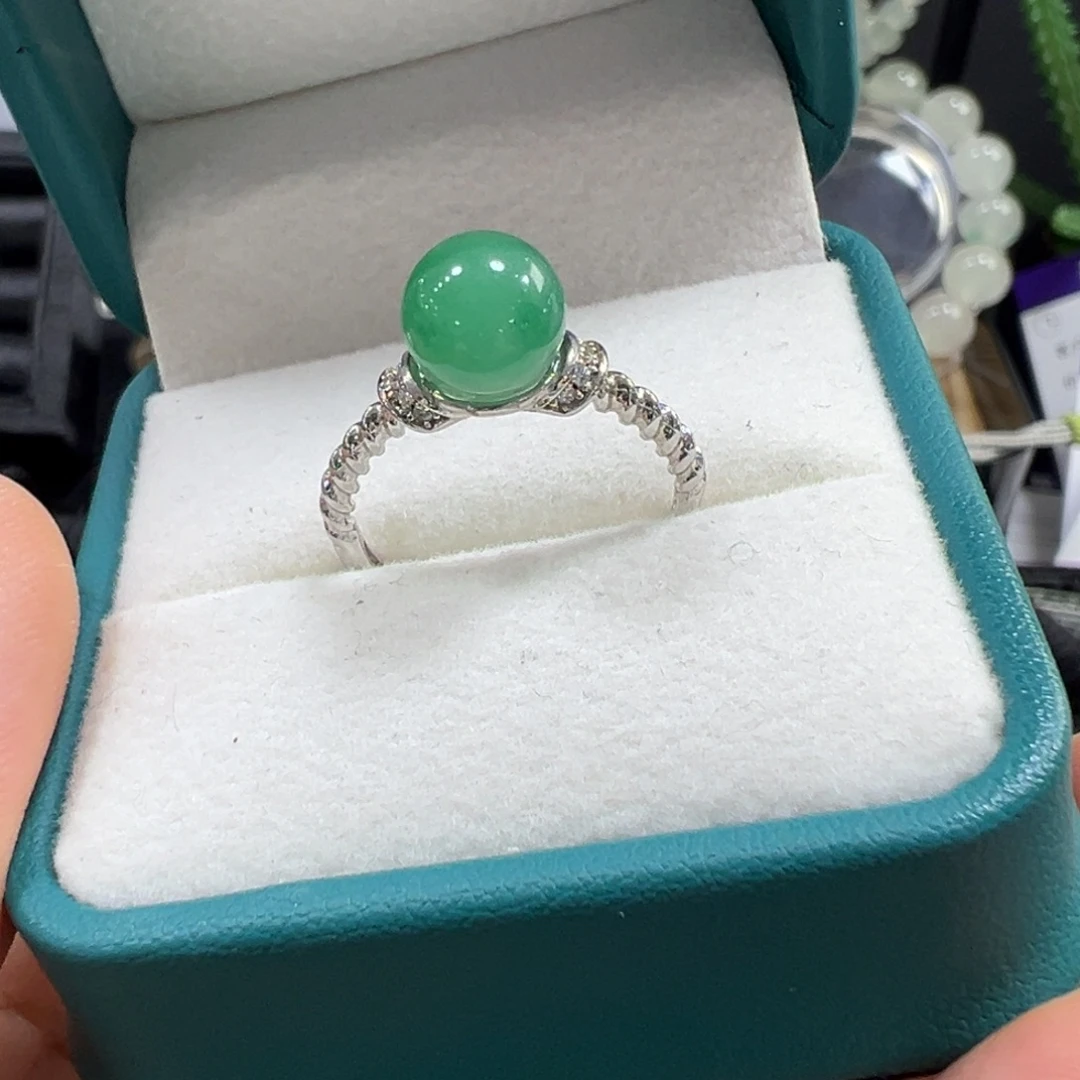 石英质玉银S925镶嵌戒指