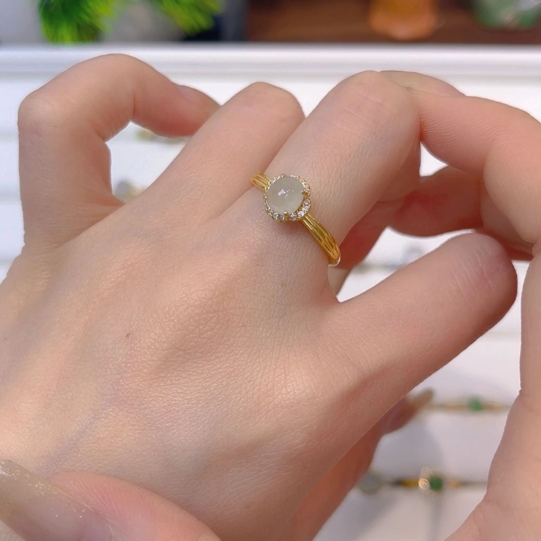 翡翠戒指银S925镶嵌我