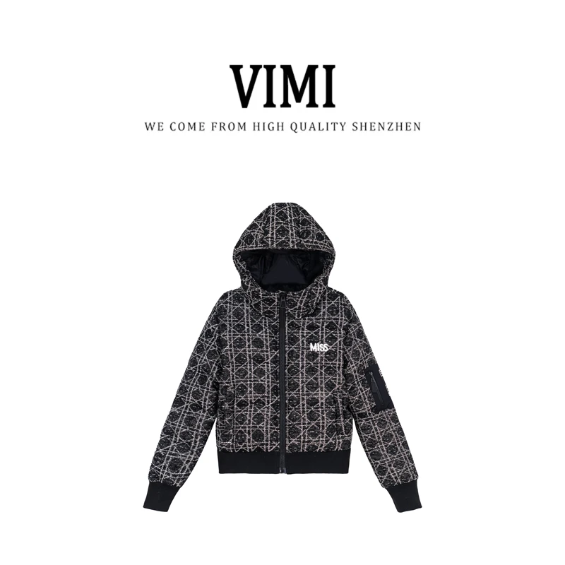【卢森堡】VIMI秋冬新款miss系列连帽菱格棉服 2411MFZNS10779