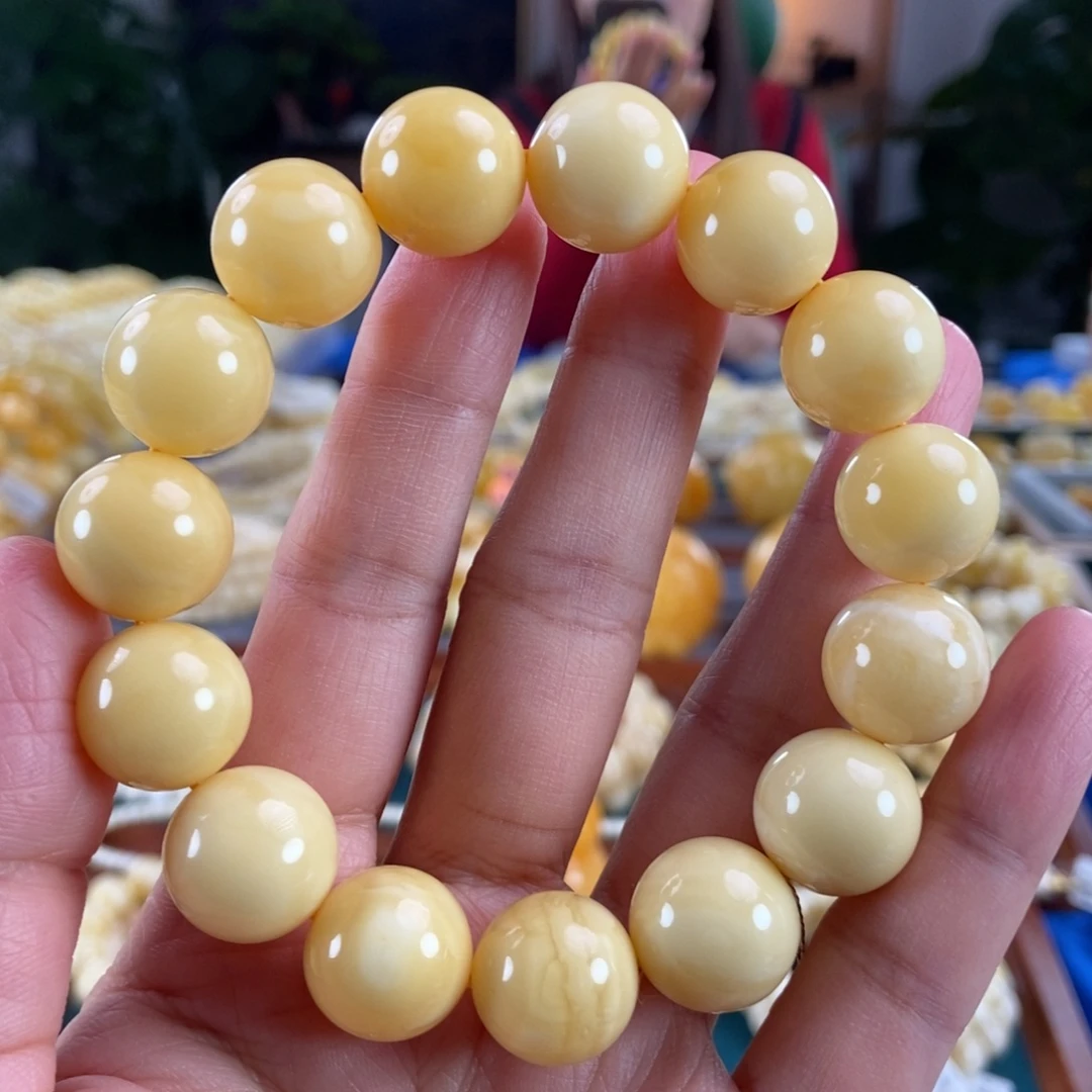 琥珀未镶嵌珠宝奇石15+满蜡圆珠31.91