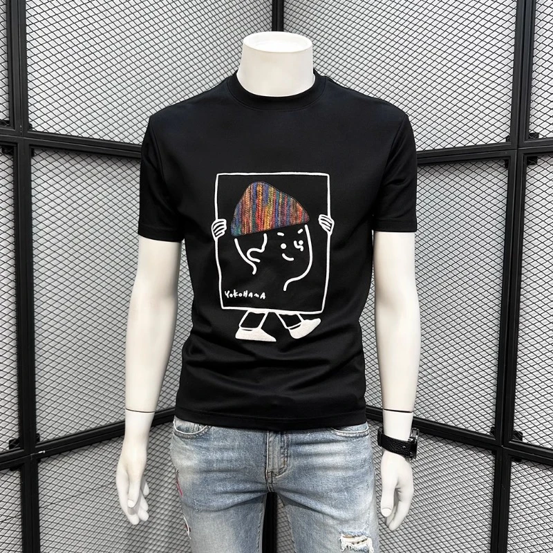 佩托本那短袖t恤男士夏季休闲圆领半袖时尚创意印花体恤百搭上衣