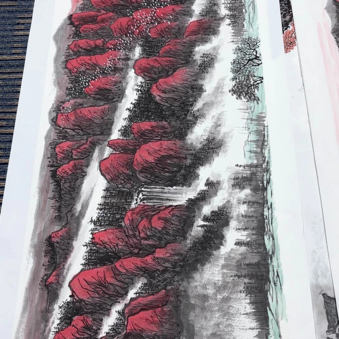 国画卓**凡李习华小六山水朱