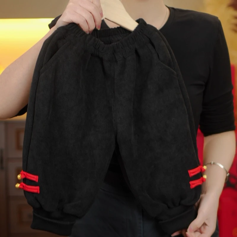 【新中式棉裤】2024萌娃穿搭加绒加厚新中式裤子男童女童32812