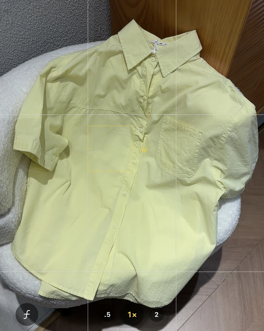 新疆包邮“夏日情书”CY2199#衣长63 黄色短袖衬衫