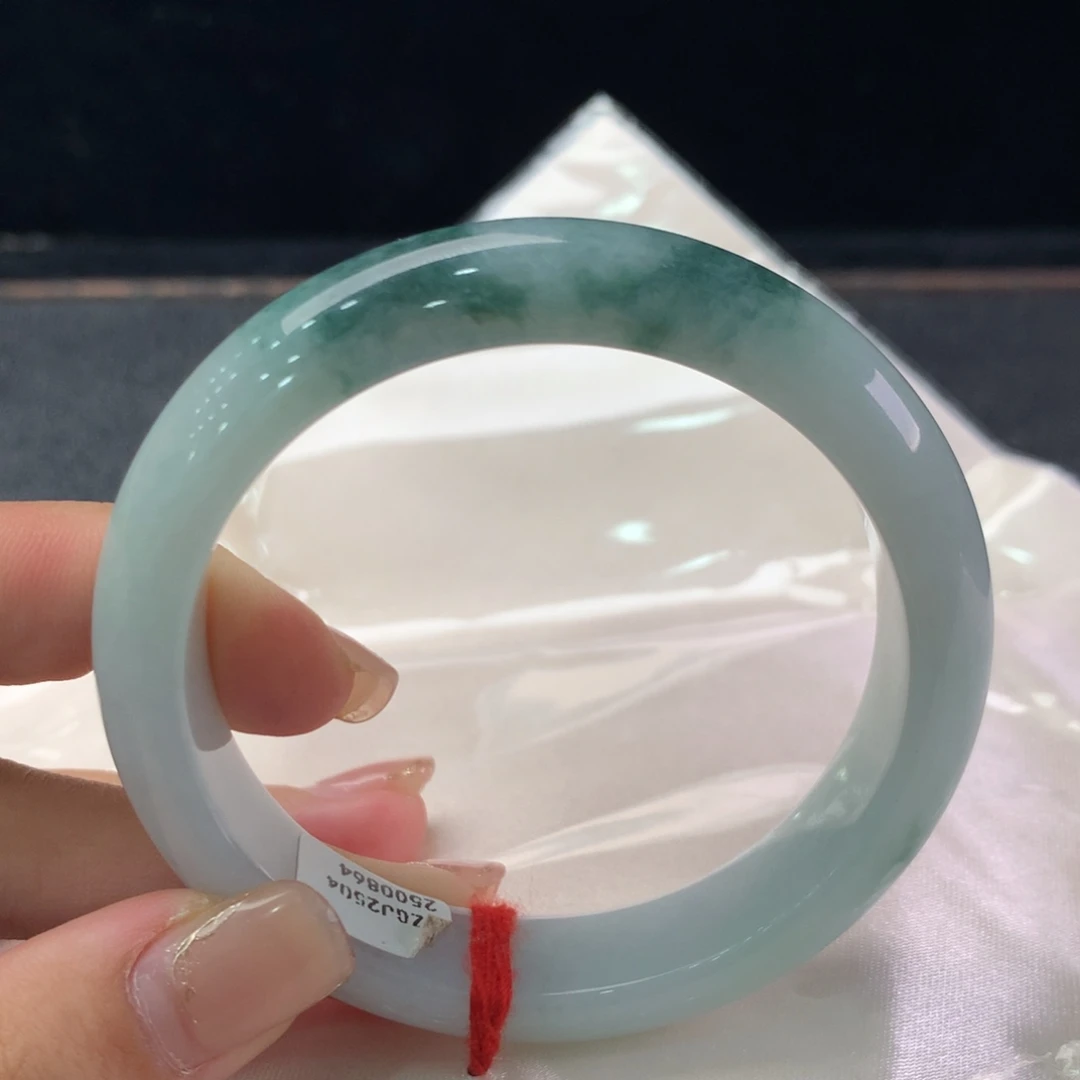未镶嵌手镯翡翠缅甸A货翡翠 种水飘花54 55
