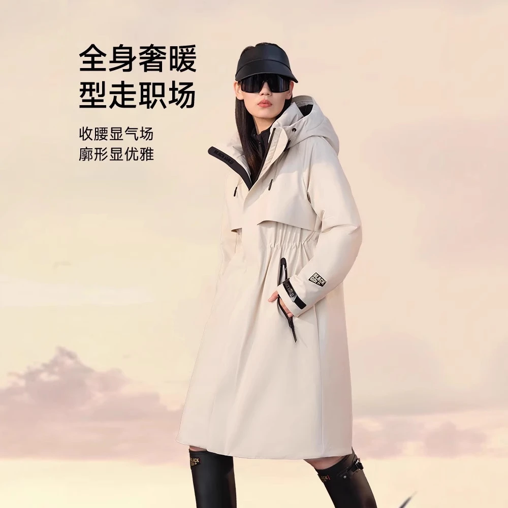 【黑金鹅绒服】风壳4.0鹅绒服女士2025冬新款长款工装白鹅绒连帽