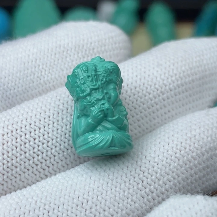 高瓷绿11mm扎基拉姆吊坠