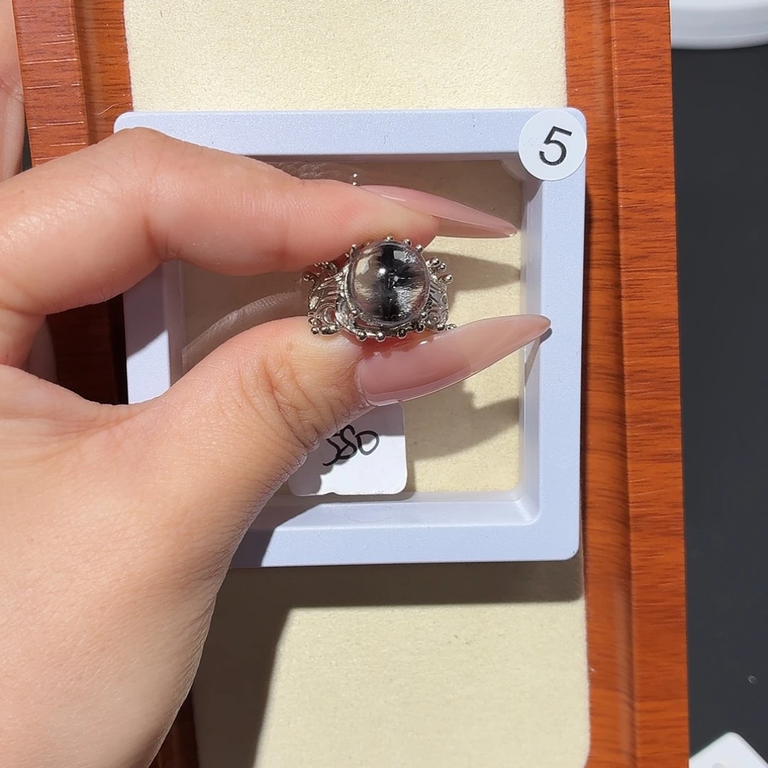 一***)银S925镶嵌戒指水晶