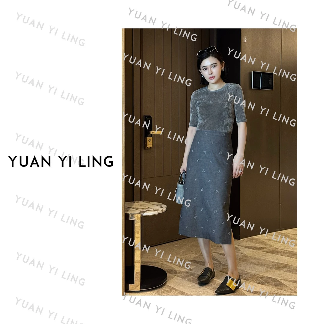 袁艺灵【精简衣橱】25夏季植绒修身薄款中袖T恤（不建议机洗）7022