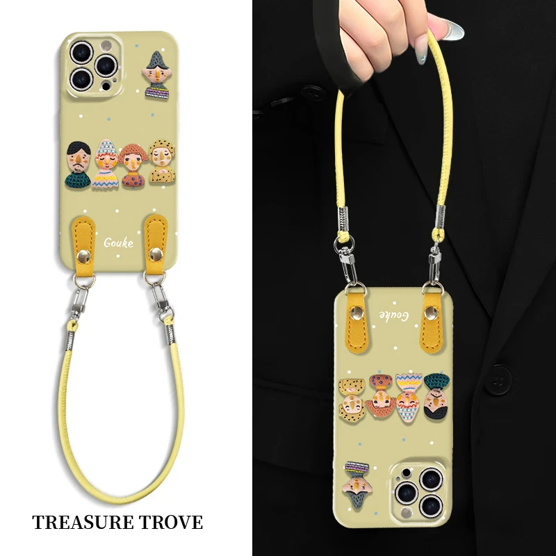 适用于苹果华为荣耀oppo小米vivo一加新款菲林软壳镜头全包带挂绳