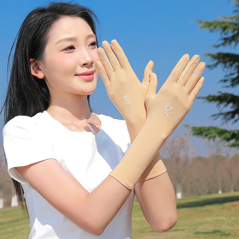 全指长款防晒防紫外线手套女士夏薄款弹力开车骑车手套舞蹈礼仪