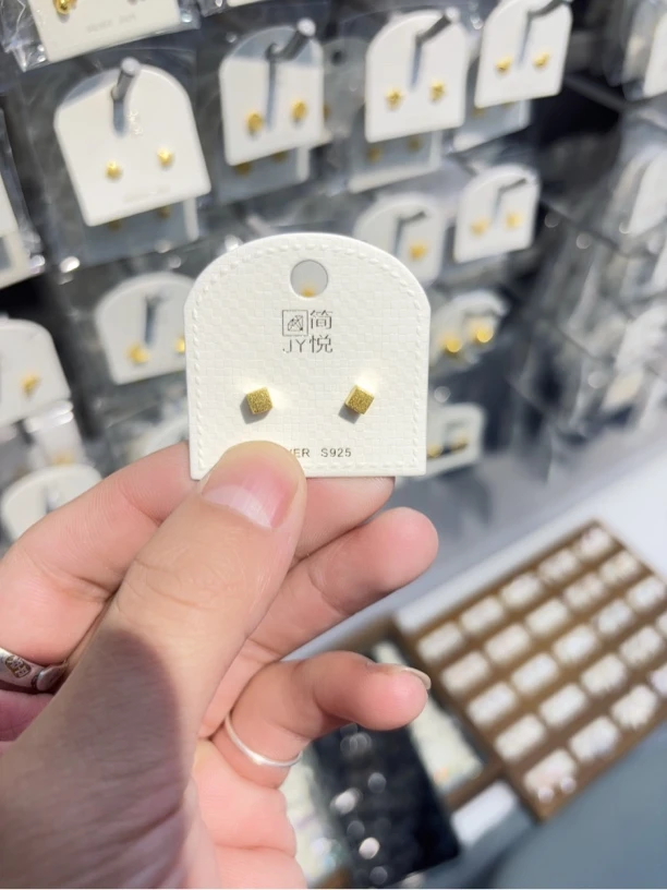 925银耳饰 立体大方糖耳钉女简约养耳洞耳饰轻奢高级感百搭款