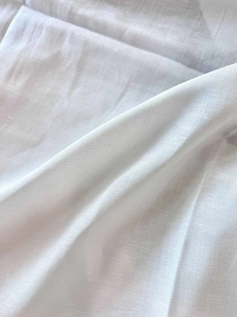 【春与绿】亚麻纯白色 定制类面料 一经裁剪概不退货