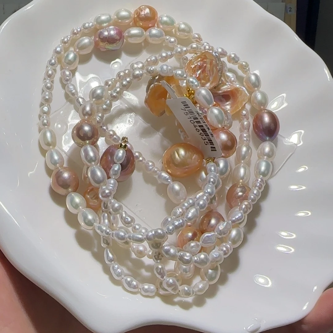 淡水珍珠银S925镶嵌颈饰