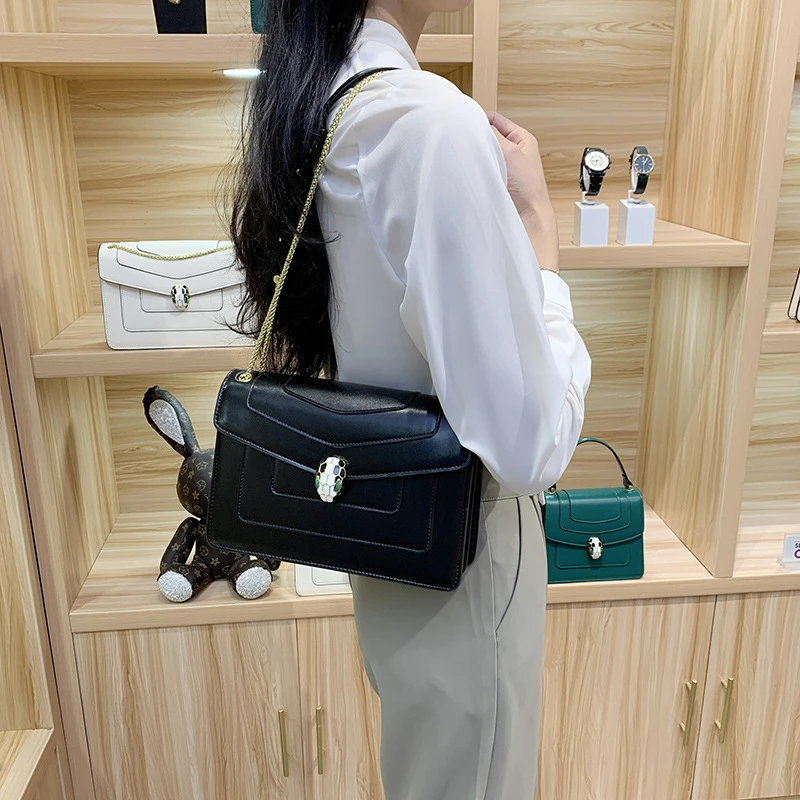 GUMA的2轻奢女包链条包包鳄鱼纹大容量斜挎包通勤单肩腋下小方包