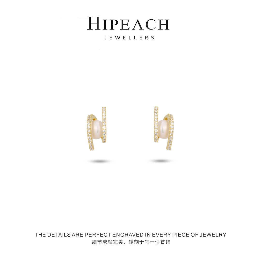 镀K金 符音珠珠耳钉HTYB0161