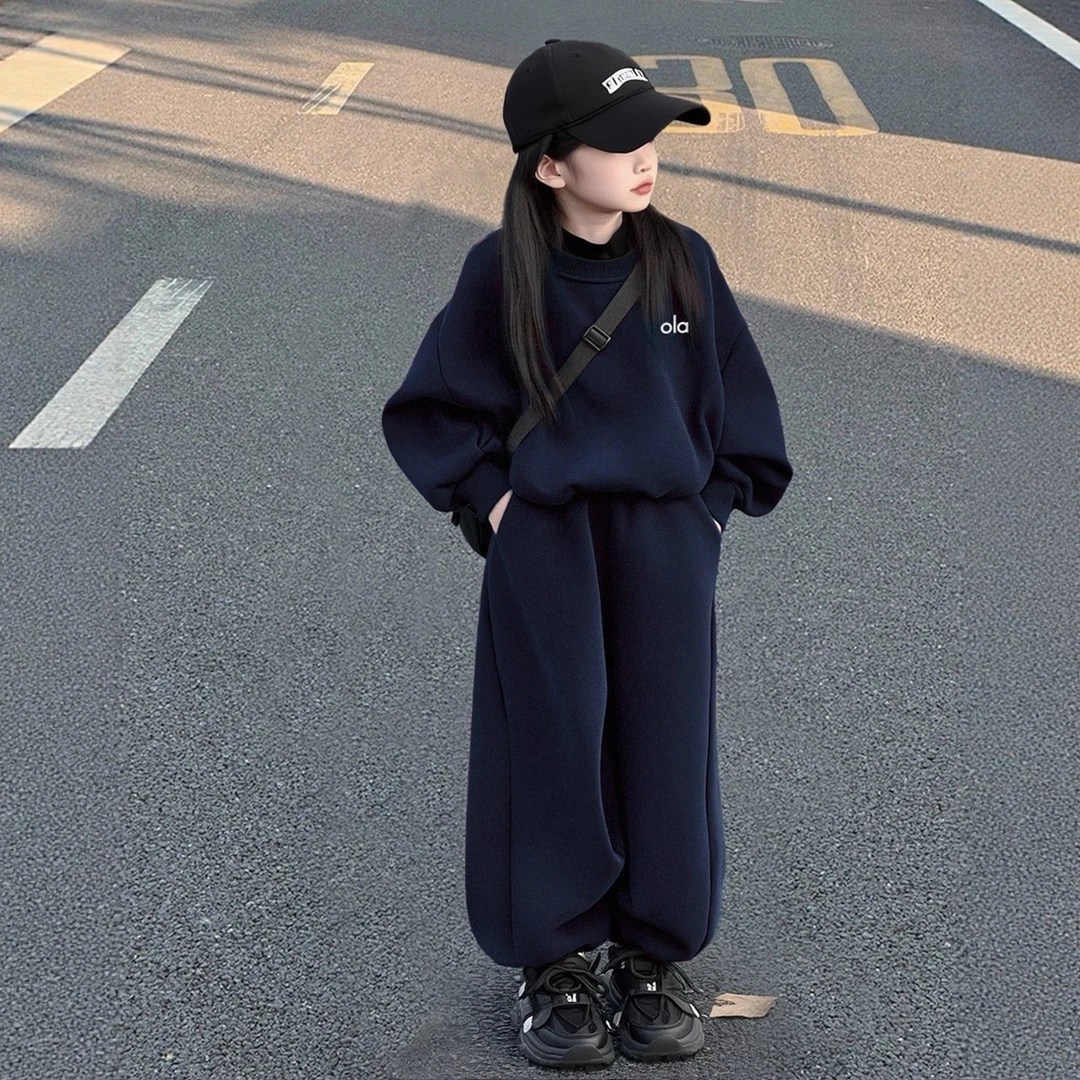 [新梅]女童春秋季套装2025新款中大童洋气运动秋装卫衣儿童两件套