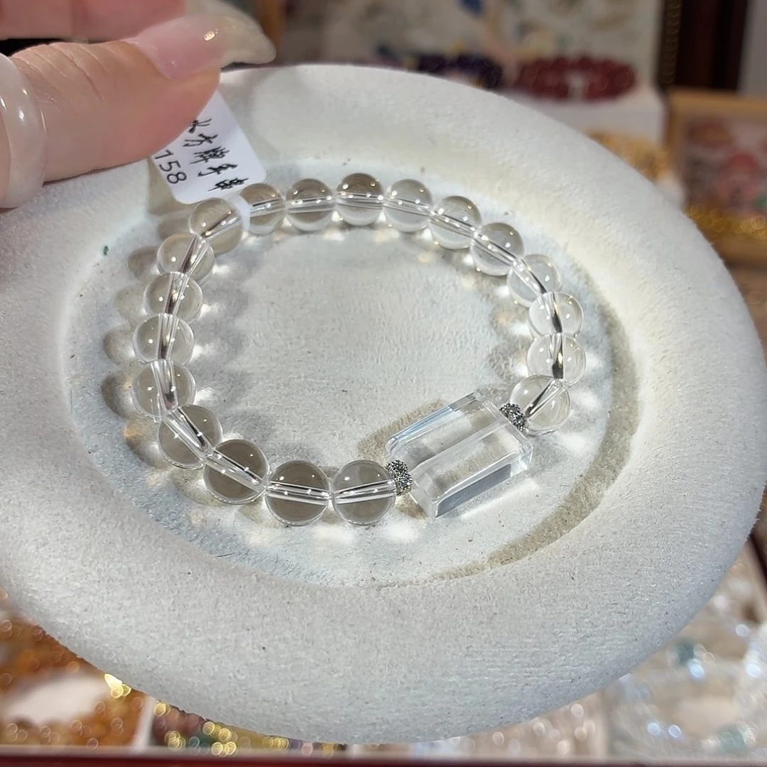 水晶未镶嵌手链净体双a白水无事牌设计款8+