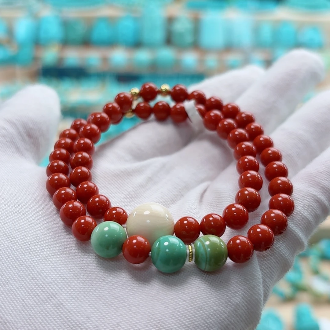 绿松石18K金镶嵌珠宝奇石