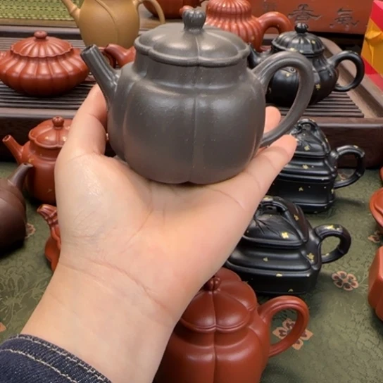 紫砂茶壶繁花天青泥