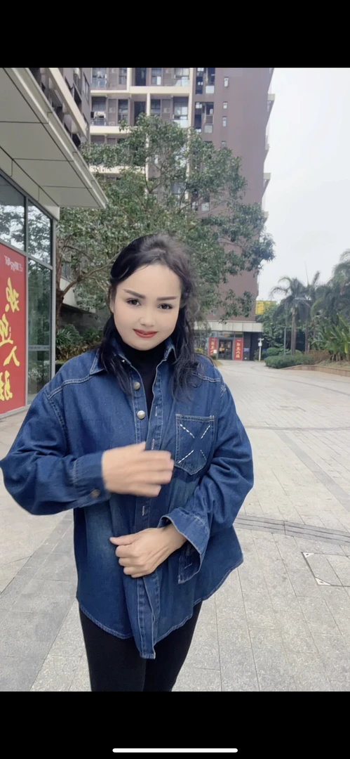 欧货复古深色加厚牛仔外套女2022新款宽松洋气百搭设计感衬衣外穿