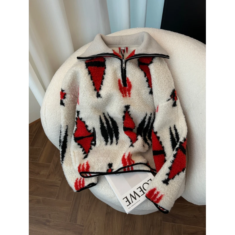 KAISIO秋冬新款时尚气质百搭半拉链加厚保暖毛衣2412031