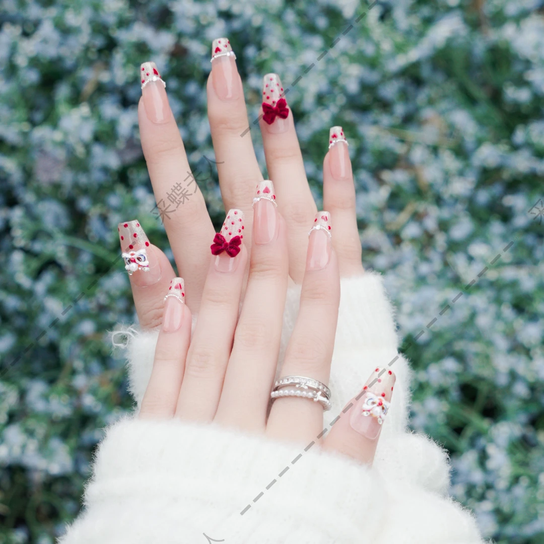 现货先发【狮狮如意】新年醒师 采蝶夫人纯手工穿戴甲