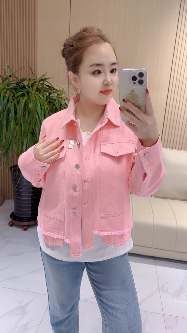 【聪姐推荐】6807个性减龄显瘦牛仔外套（衣长61，胸围128）