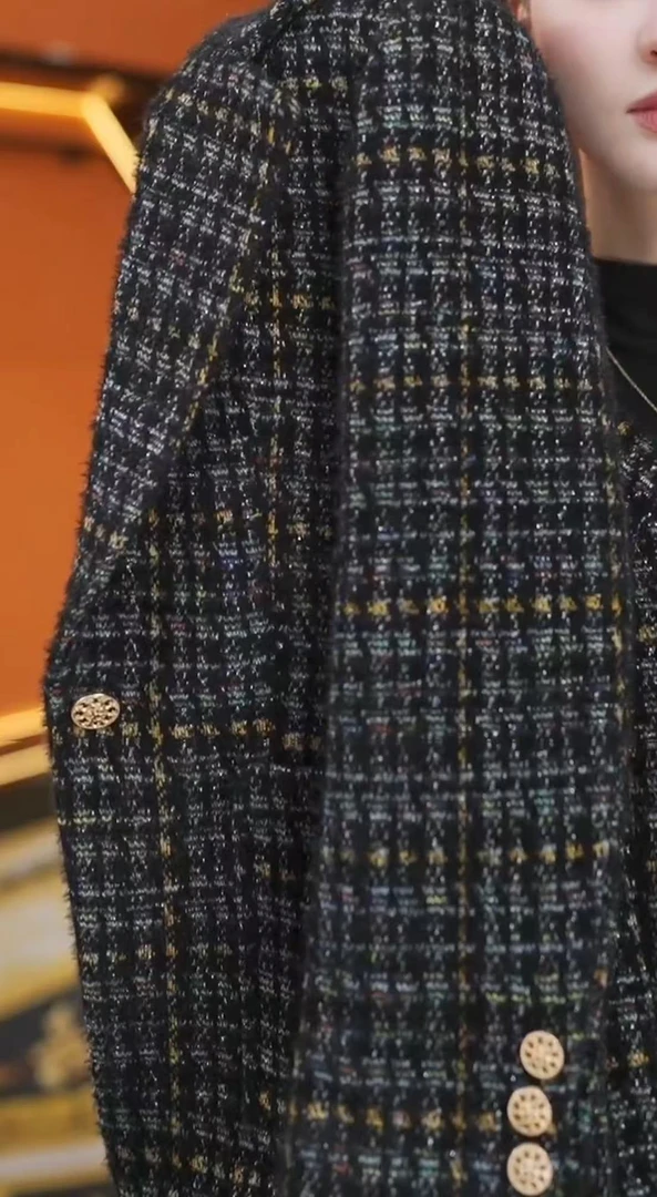 杭州原版正品2025初春新款气质高级千鸟格外套女