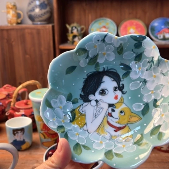 瓦当景德镇釉下手绘陶瓷