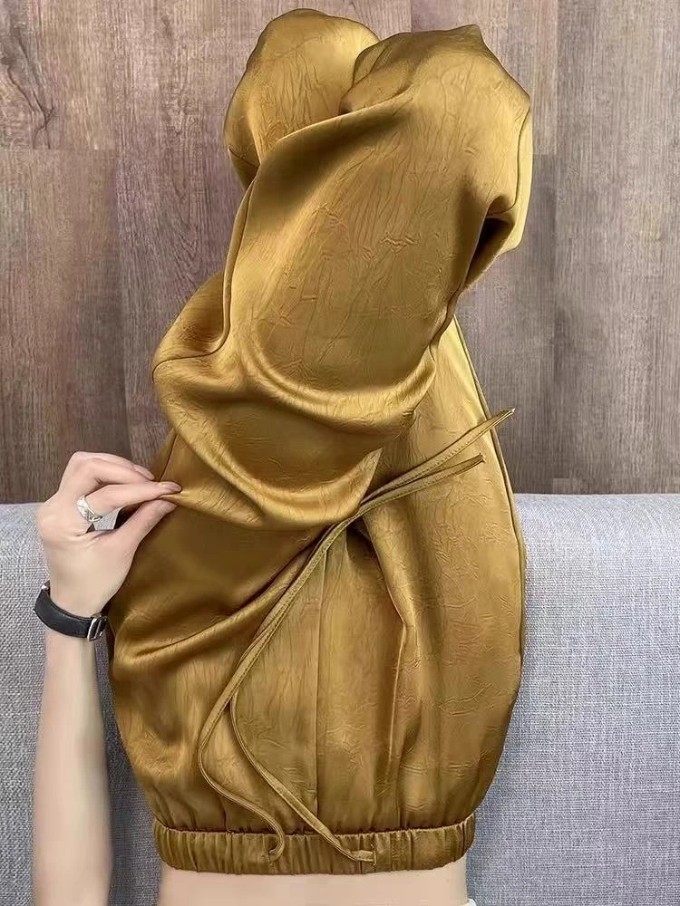 大码国风裤子女夏季薄款冰丝阔腿裤小个子高腰宽松垂感休闲裤8867