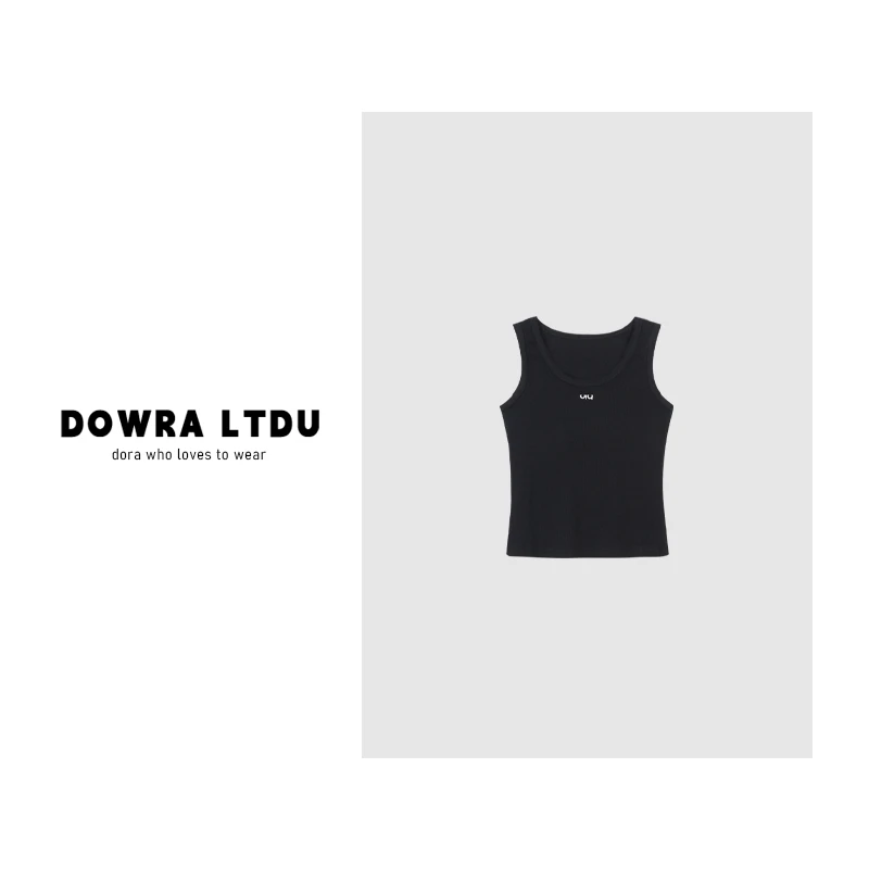 Dowra-LTDU2025年夏季新款OL刺绣纯色女士百搭背心 016-00360