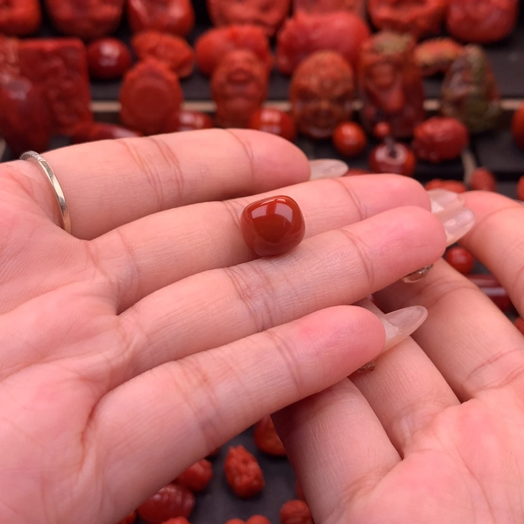 南红玛瑙南红川料原矿老型单珠11.6mm未镶嵌