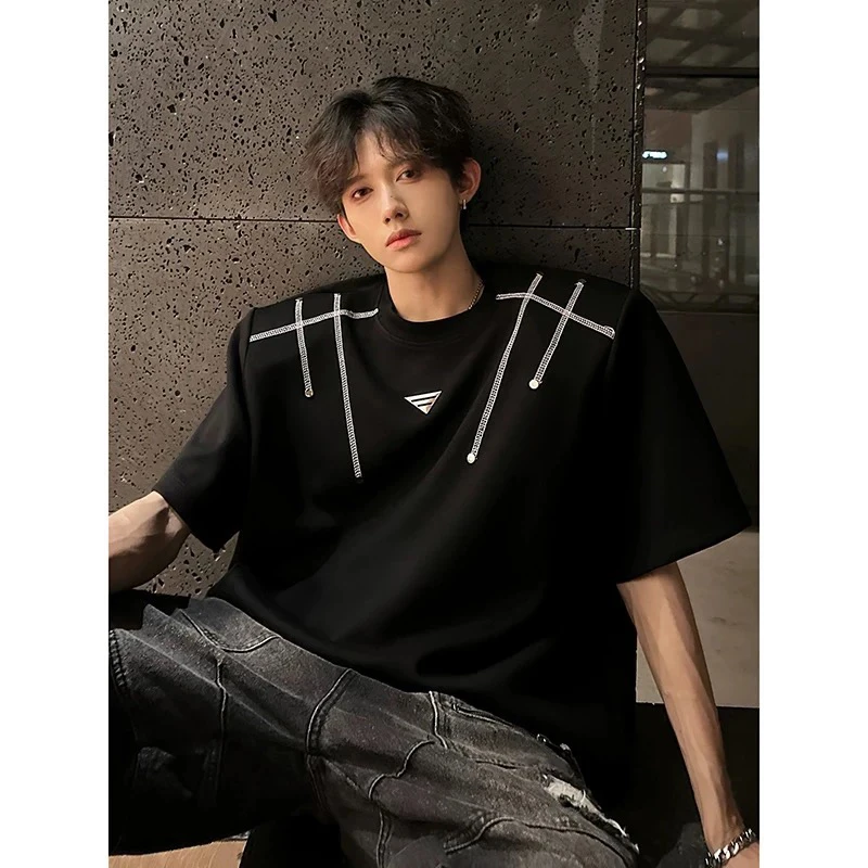 夏季短袖痞帅印花短袖T恤上衣百搭情侣圆领白色男装韩版亿LZT823