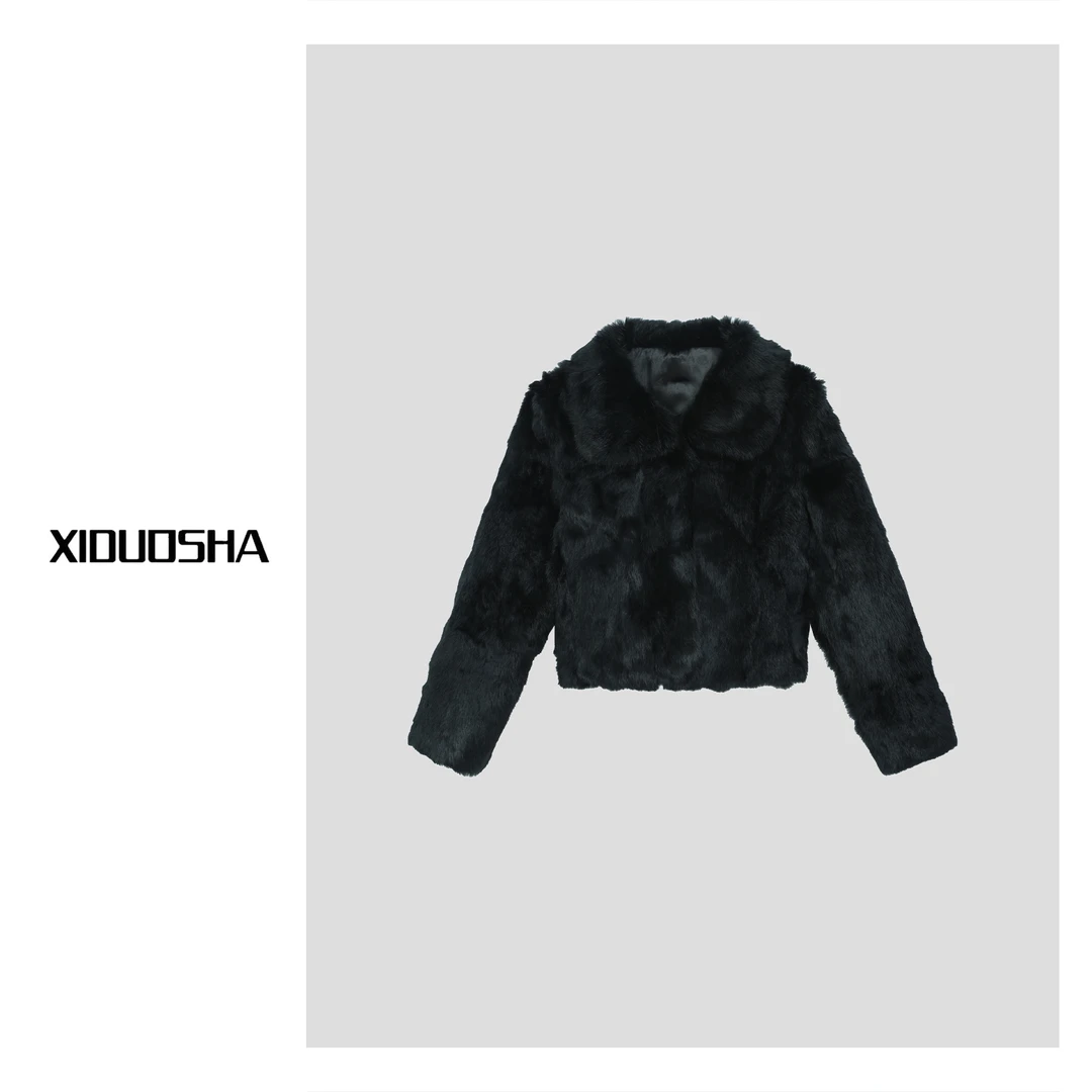 XIDUOSHA/喜朵莎 人造皮草 原创设计师款短款皮草外套XDS1639