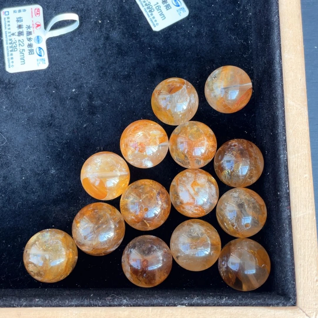 水晶手串未镶嵌16mm黄胶花单珠多样性发其一